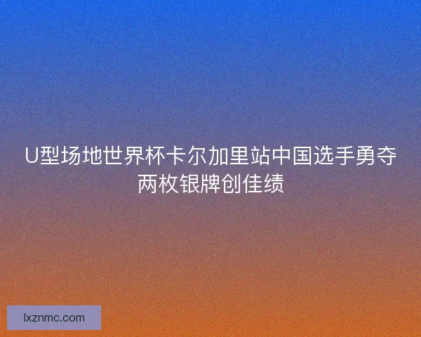 U型场地世界杯卡尔加里站中国选手勇夺两枚银牌创佳绩